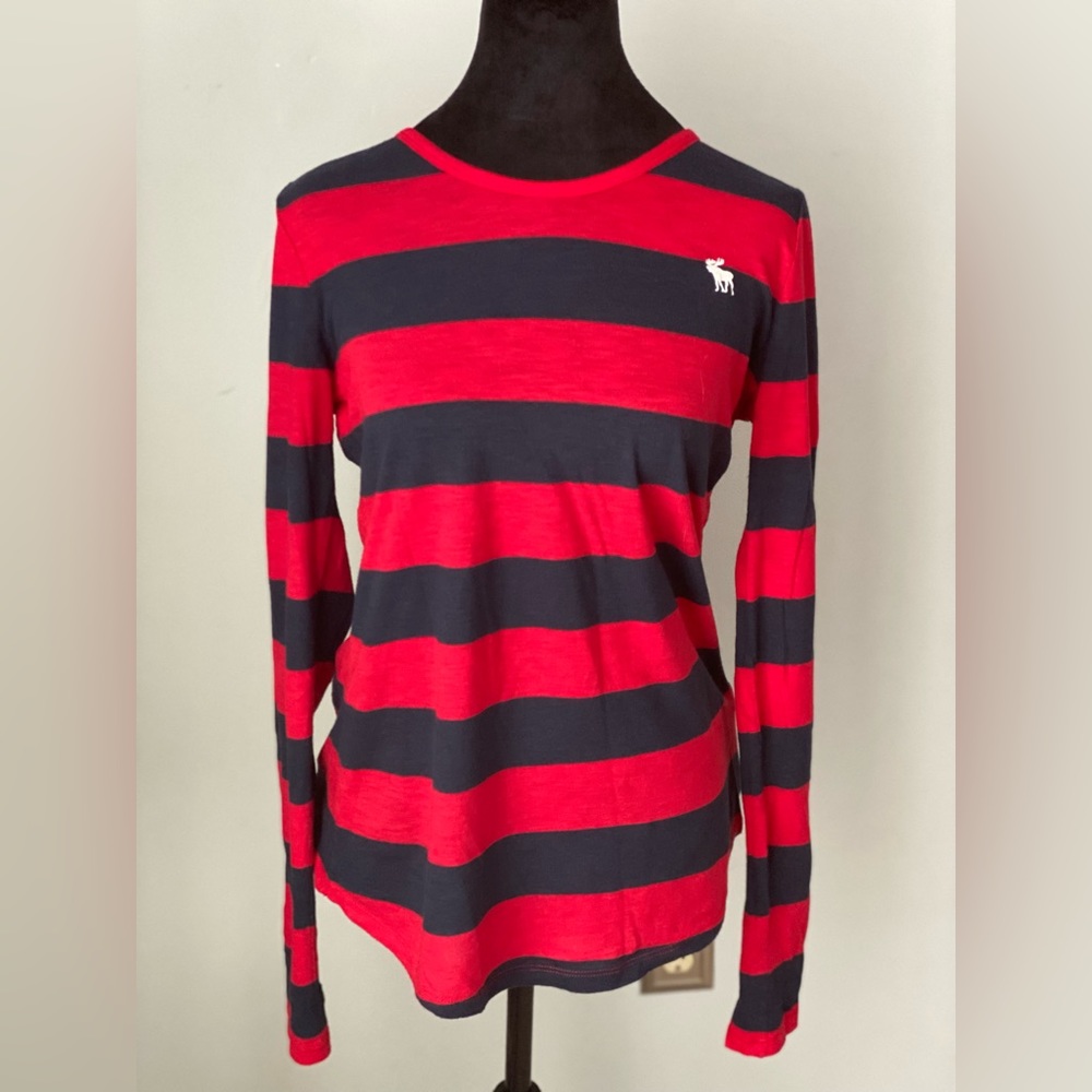 Abercrombie & Fitch Long Sleeve Color Block Stretch Tee